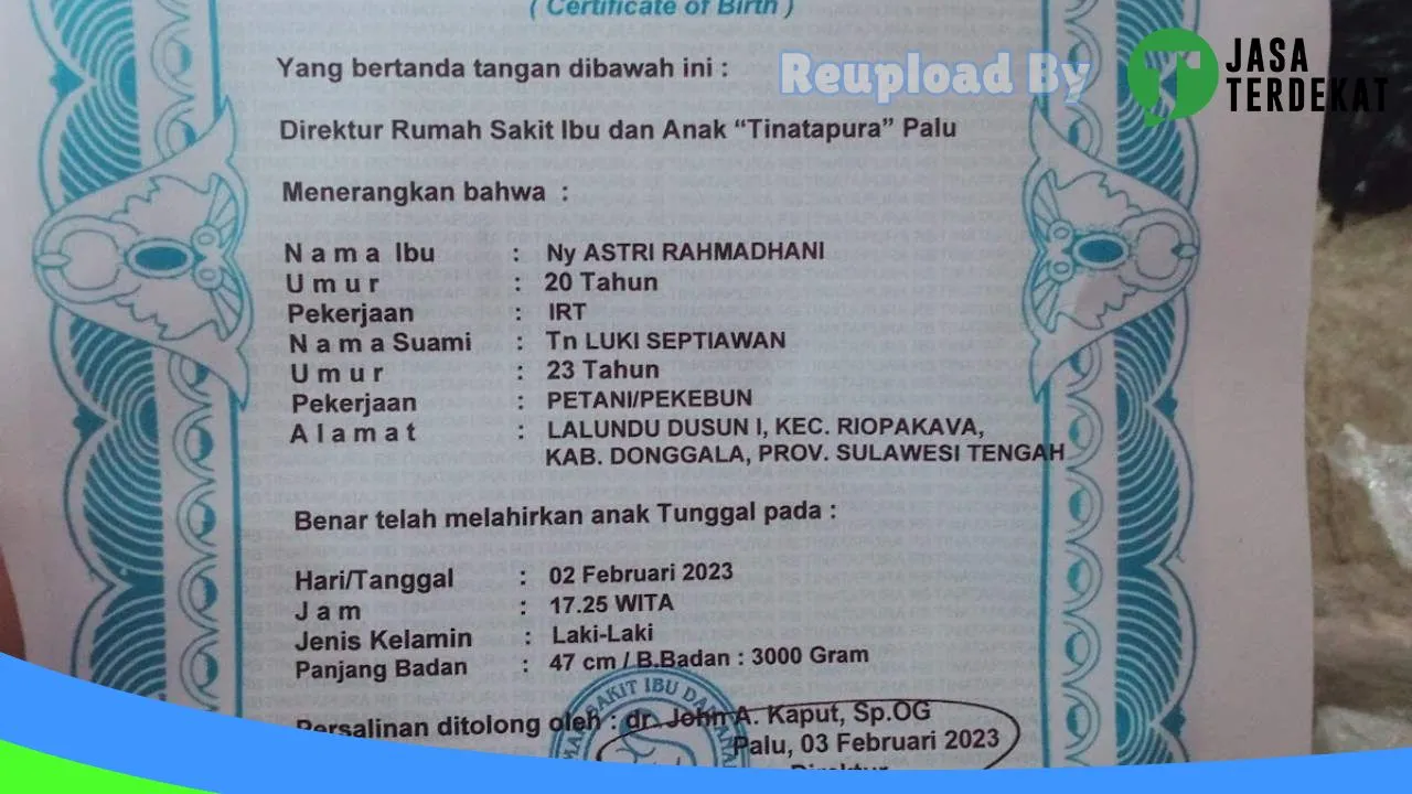 Gambar Rumah Sakit Bersalin Tinatapura – Kota Palu, Sulawesi Tengah ke 4