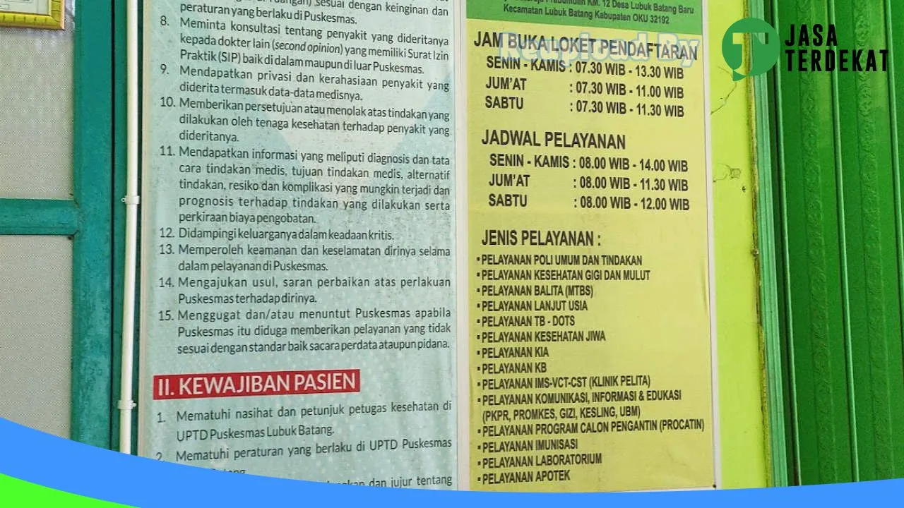 Gambar UPTD PUSKESMAS LUBUK BATANG: Jam Besuk, Ulasan, Alamat, dan Informasi Lainnya ke 1