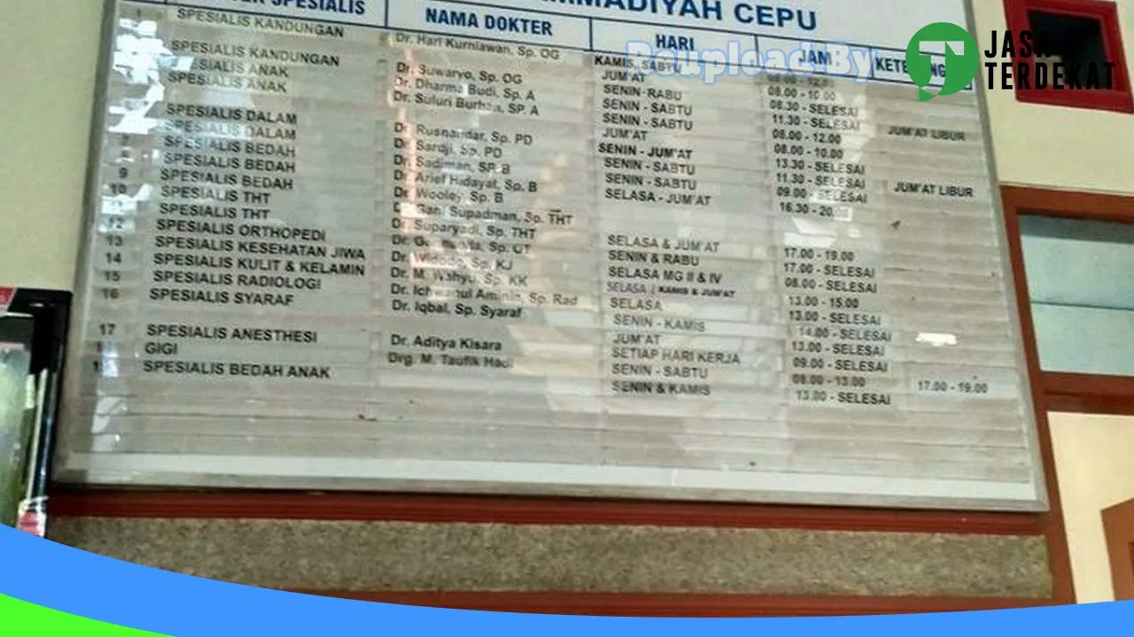 Gambar Rumah Sakit PKU Muhammadiyah Cepu: Jam Besuk, Ulasan, Alamat, dan Informasi Lainnya ke 4