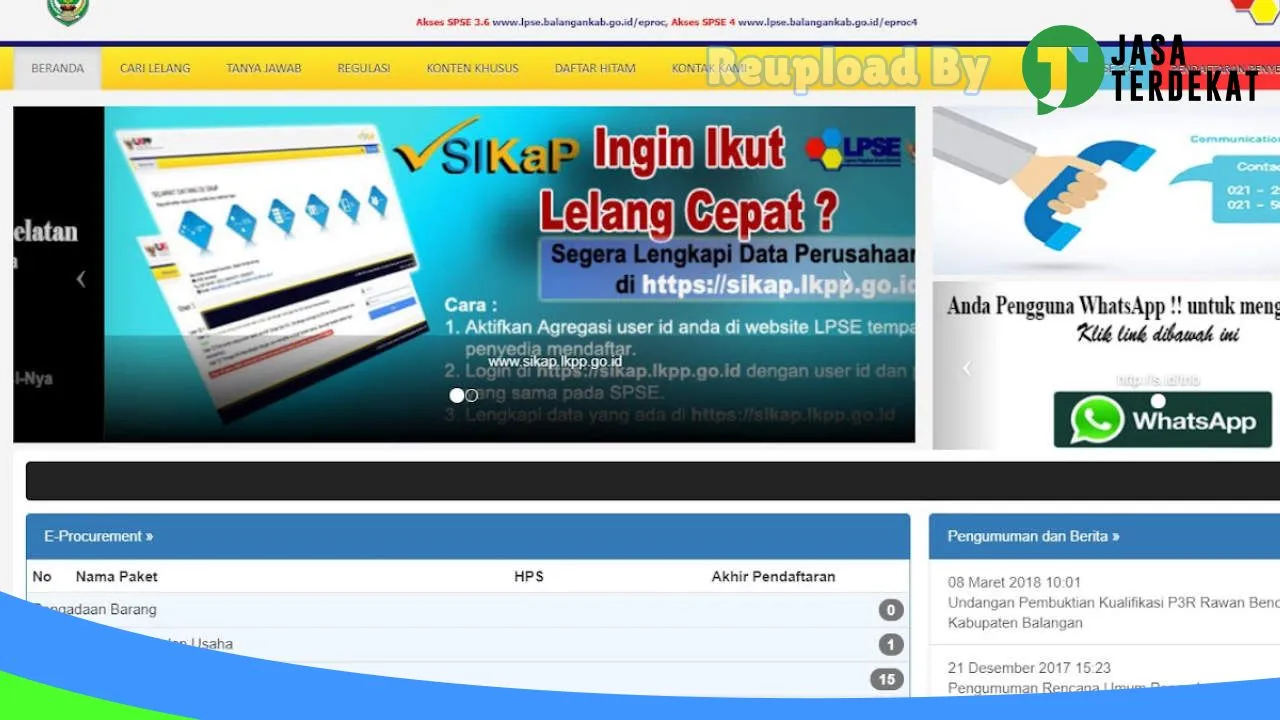 Gambar LPSE Kabupaten Balangan di Balangan, Kalimantan Selatan ke 1